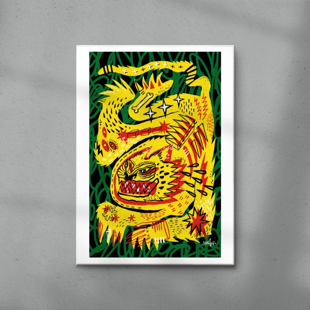 Big Cat contemporary wall art print by Kwonny - sold by DROOL