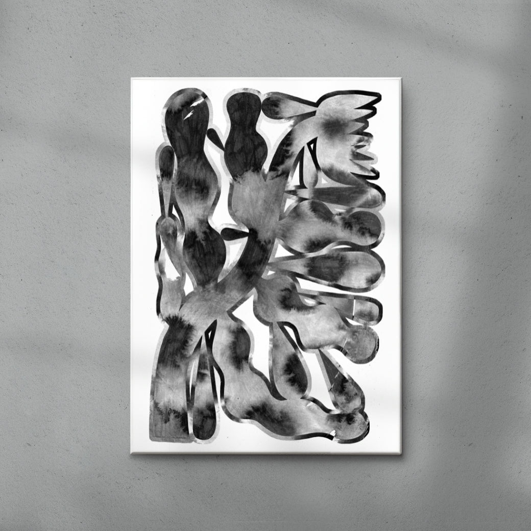 The drops and the Flower contemporary wall art print by Célestin Krier - sold by DROOL