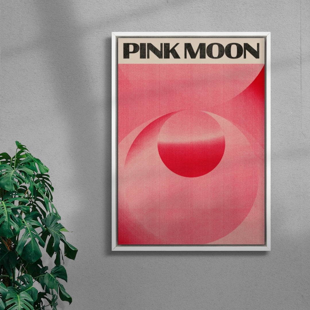 Pink Moon contemporary wall art print by Henry M. - sold by DROOL