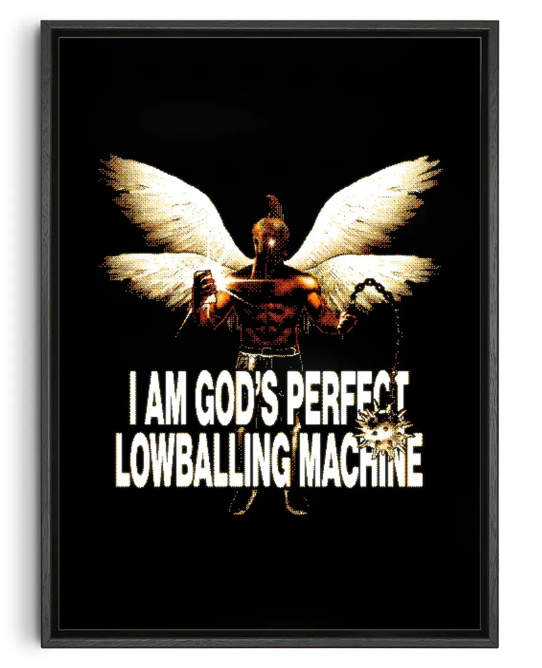 I Am God's Perfect Lowballing Machine contemporary canvas print by christos.jpeg - sold by DROOL