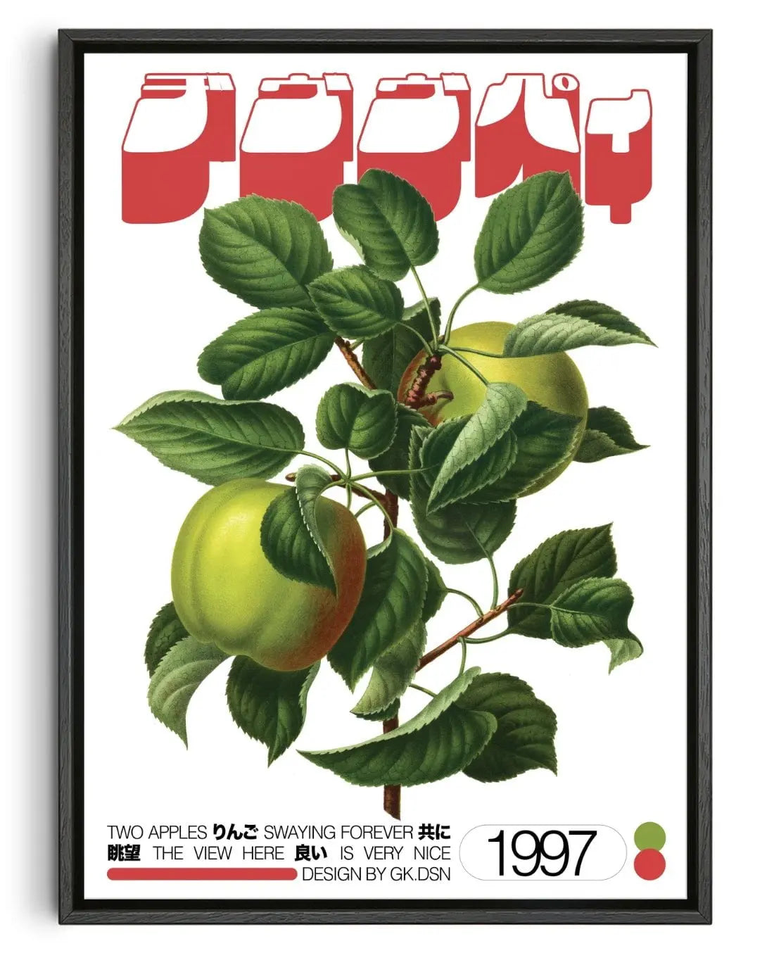 Two Apples contemporary wall art print by George Kempster - sold by DROOL