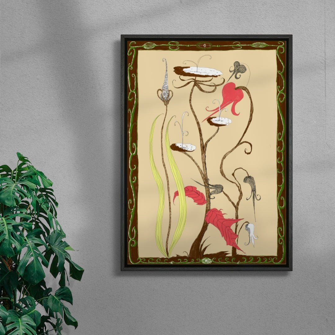 Plants contemporary wall art print by Naia Escribano - sold by DROOL