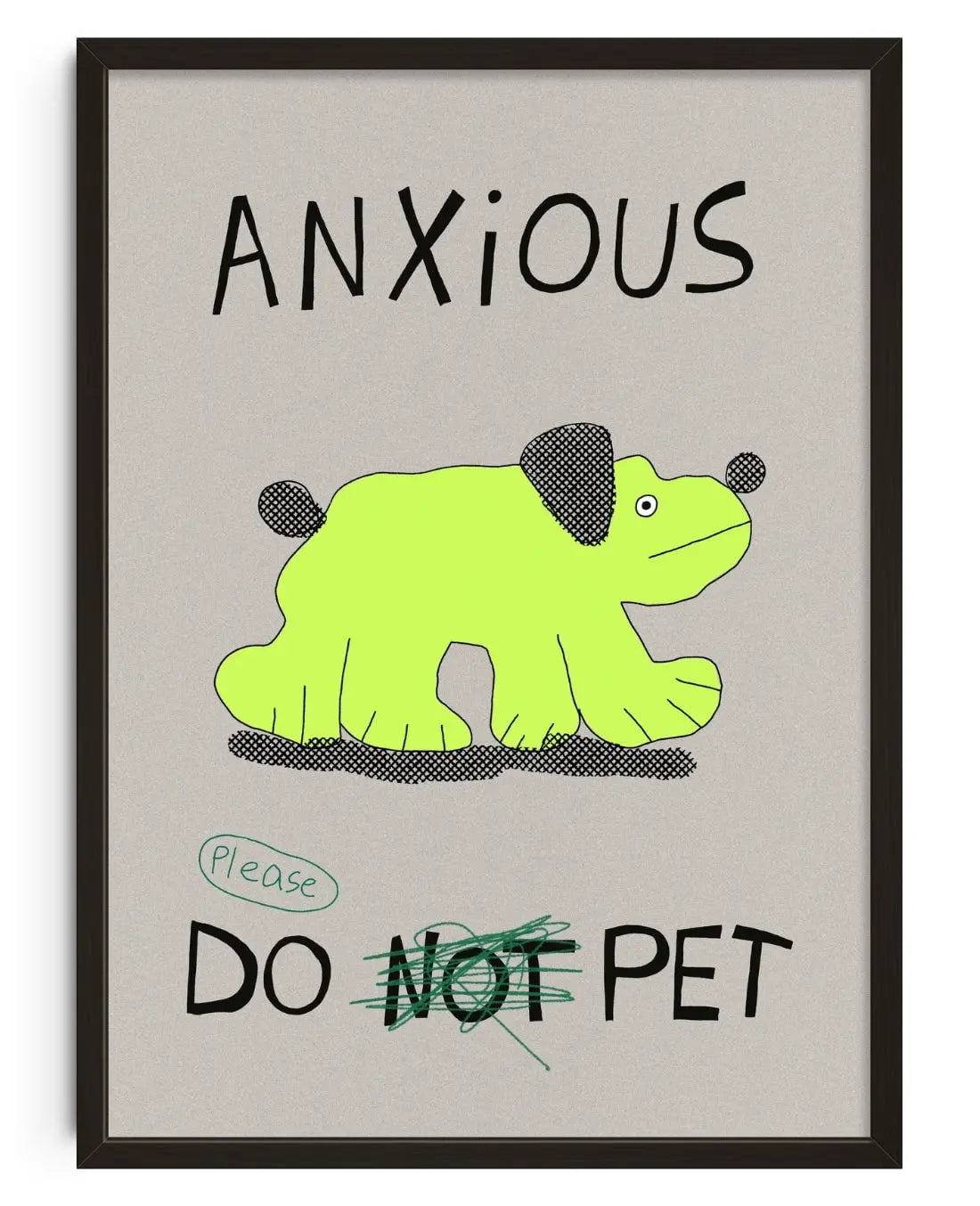 Anxious Dog contemporary wall art print by Bianca Beneduci Assad - sold by DROOL