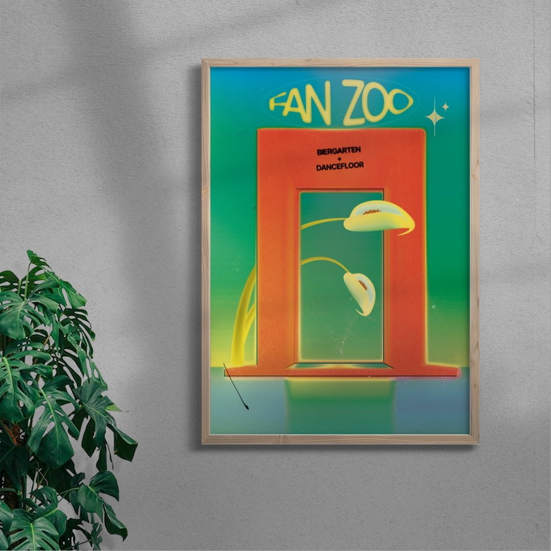 Fan Zoo contemporary wall art print by Ciara Wade - sold by DROOL