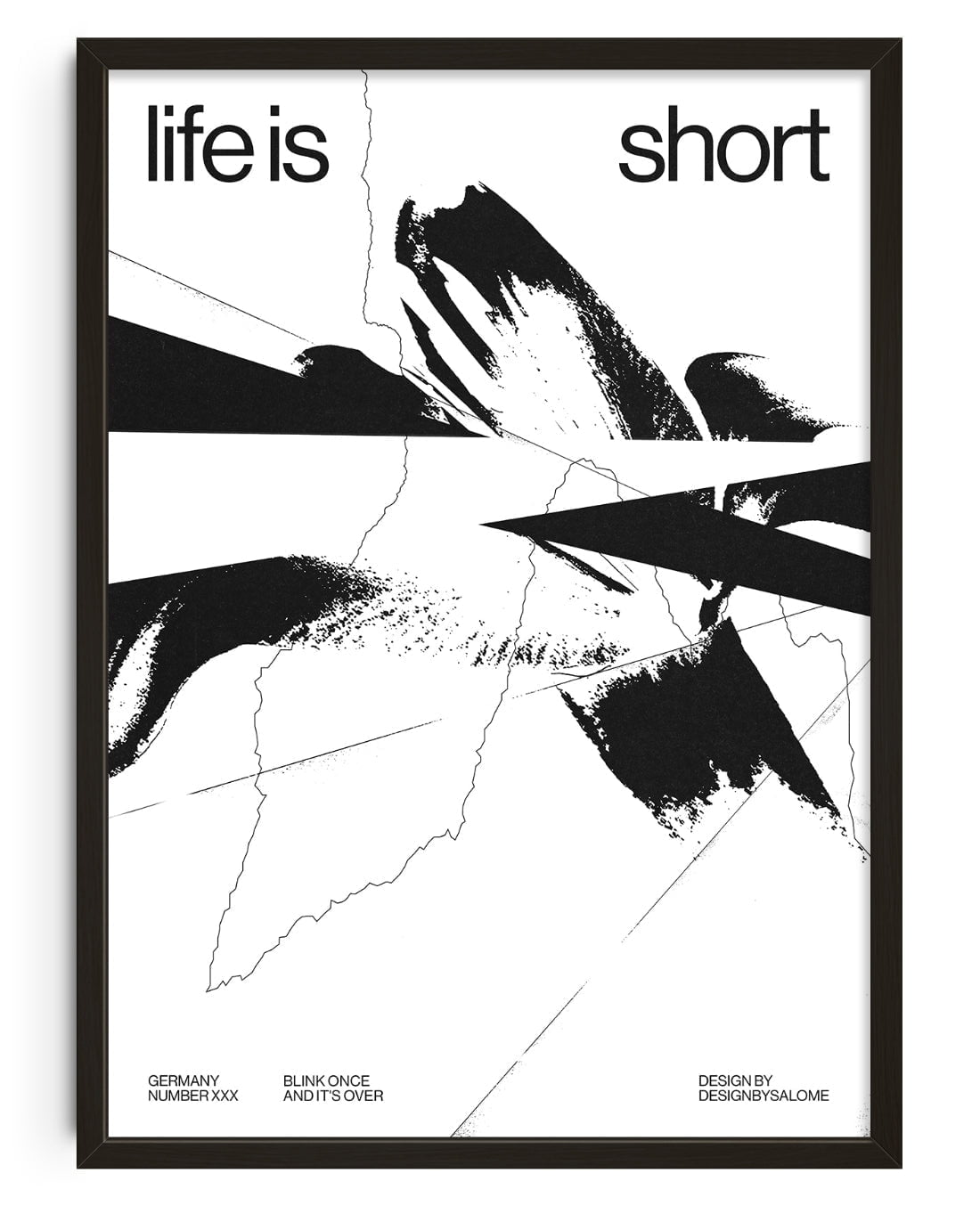 Life is Short contemporary wall art print by Salome Frenzel - sold by DROOL