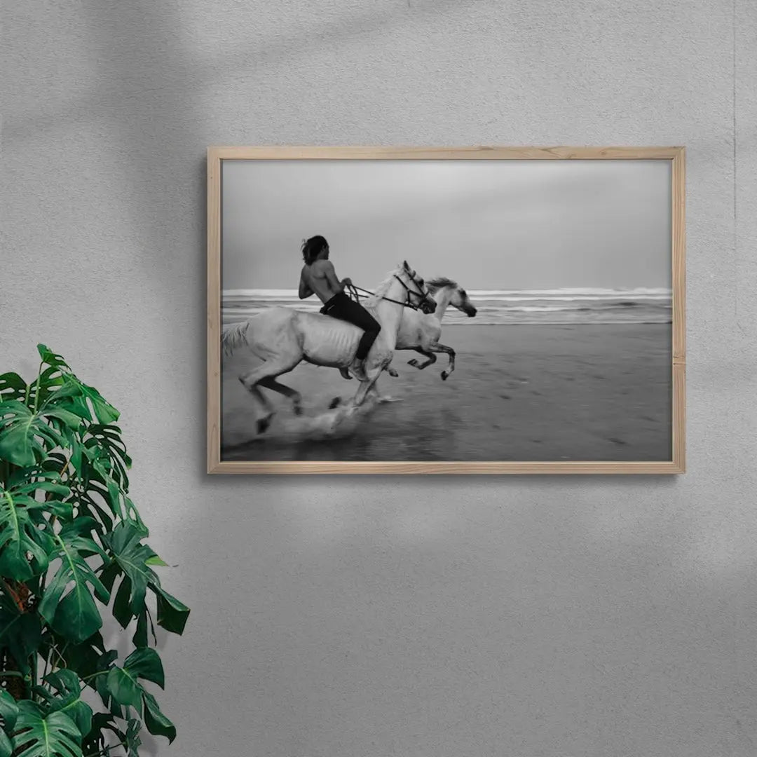 Beach Gallop contemporary wall art print by Korbinian Grad - sold by DROOL