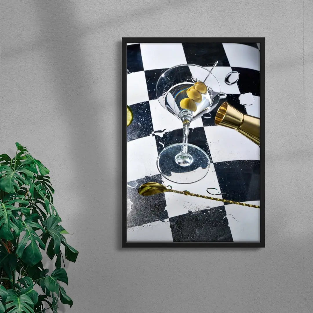 Spilled Martini contemporary wall art print by Paraiso Estudio - sold by DROOL