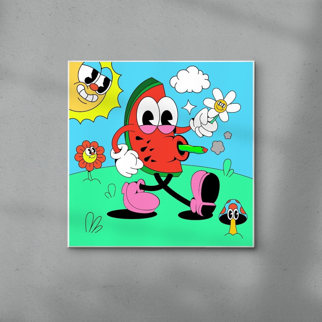 Watermelon contemporary wall art print by Ovcharka - sold by DROOL
