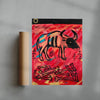 Bull and bones contemporary wall art print by Billy Bagilhole - sold by DROOL