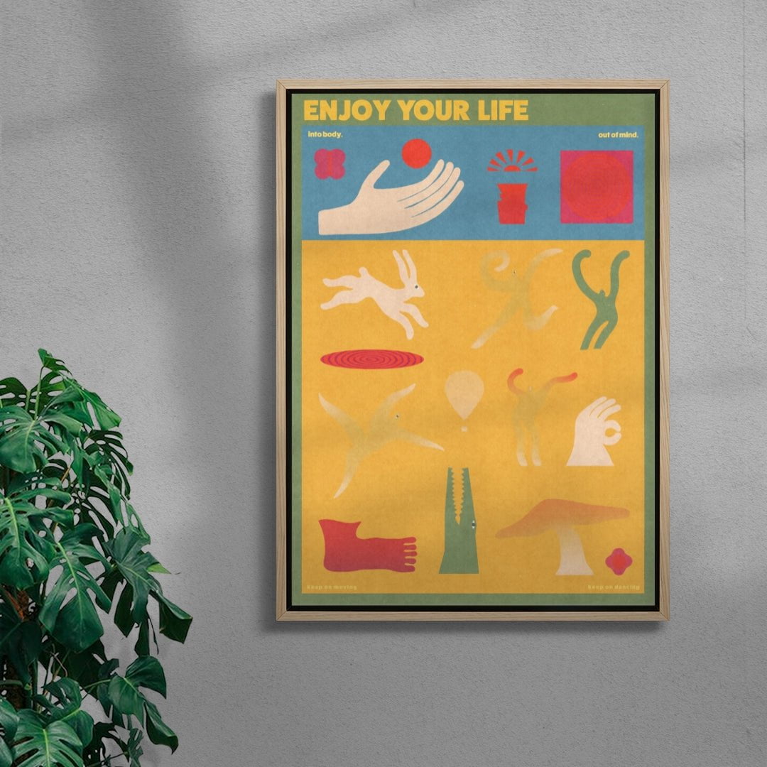Enjoy Your Life 2 contemporary wall art print by Imo Sinclair - sold by DROOL