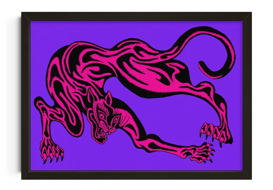 豹 Leopard contemporary art print by Lanceleee - sold by DROOL