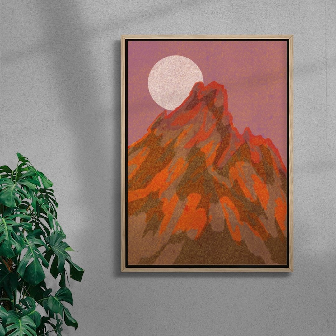 Red Mountain contemporary wall art print by Lily Kong - sold by DROOL