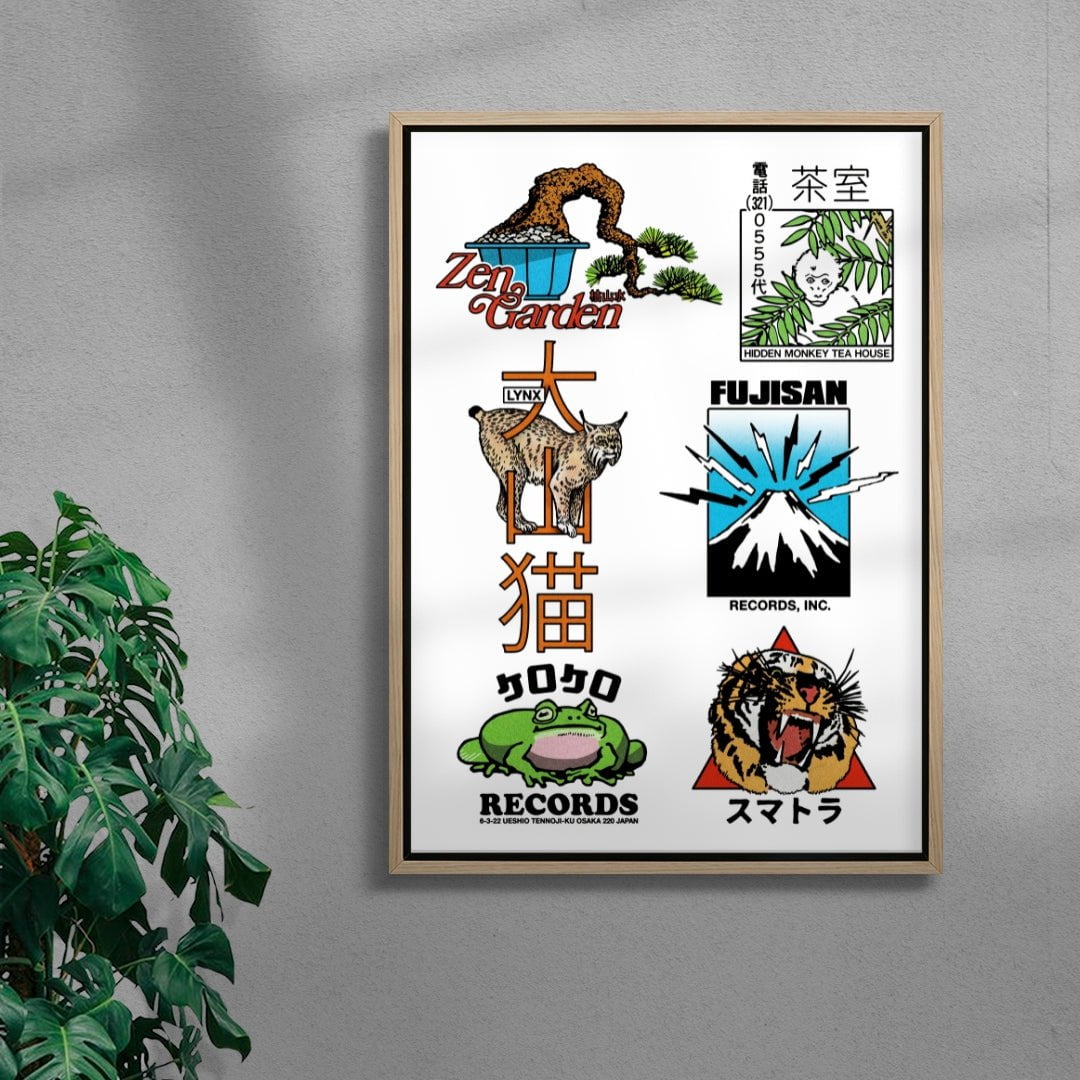 Showa Marks 2 contemporary wall art print by Othman Zougam - sold by DROOL