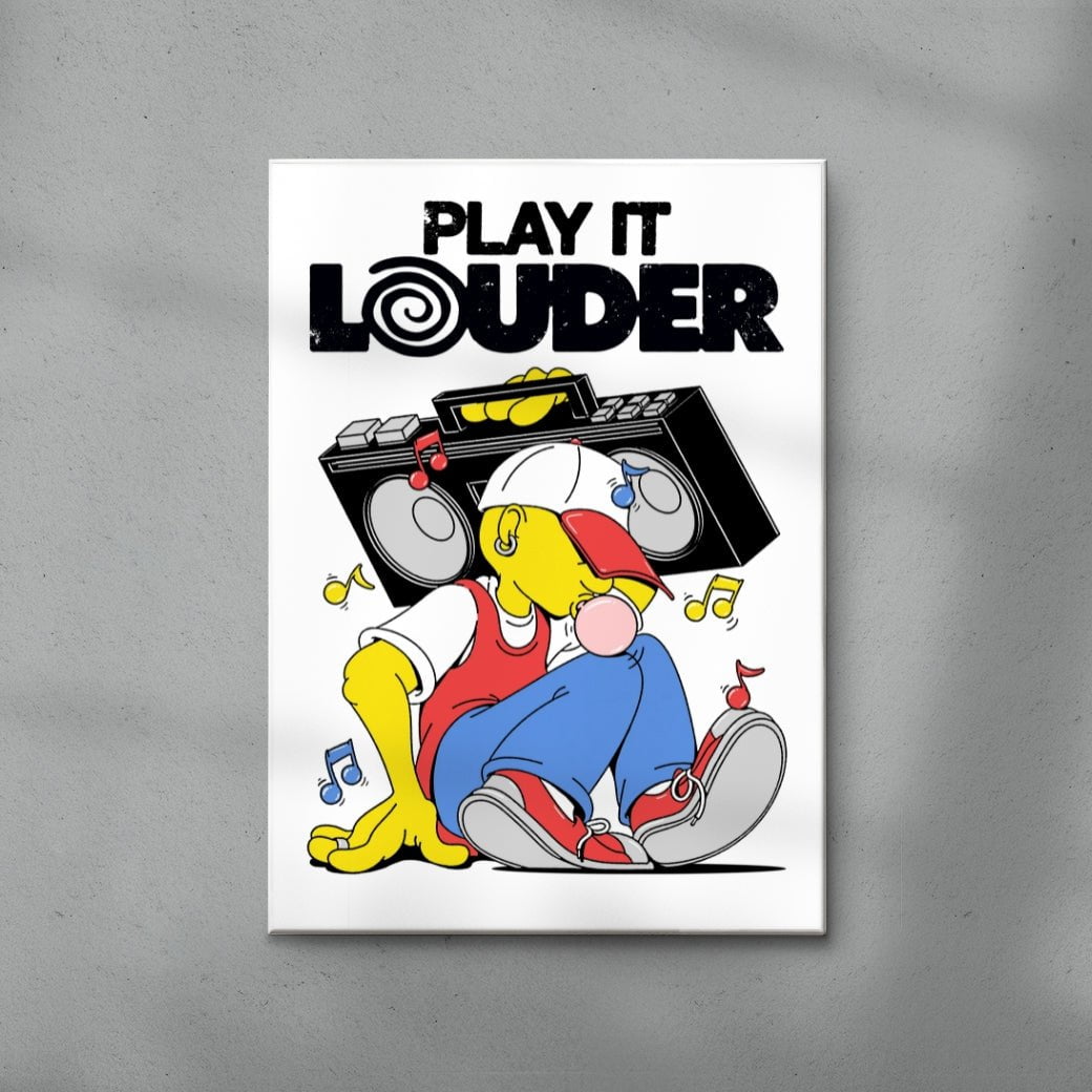 Play It Louder! contemporary wall art print by Pointless Illustrations / James Lacey - sold by DROOL