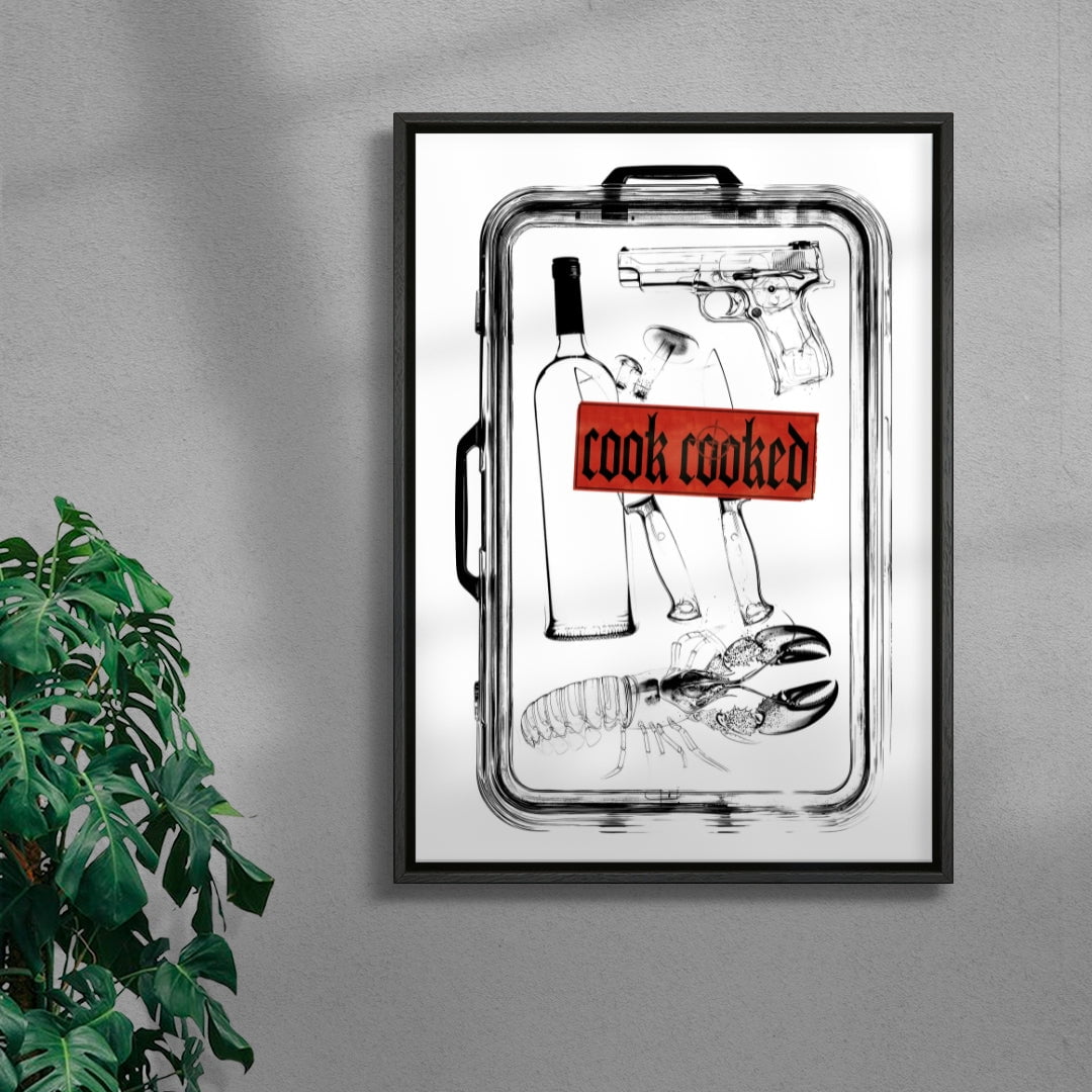 Cook Cooked contemporary wall art print by DEINSVIBING - sold by DROOL