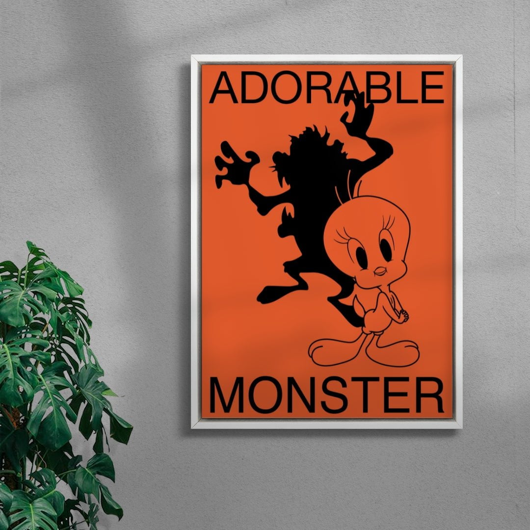 Adorable Monster contemporary wall art print by Sven Silk - sold by DROOL