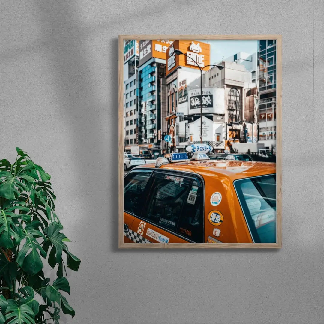 Tokyo Taxi contemporary wall art print by Anthony Sotomayor - sold by DROOL
