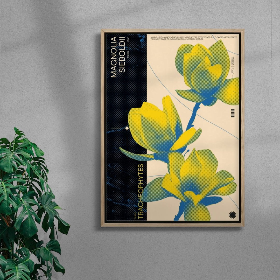 Magnolia contemporary wall art print by MEDG - sold by DROOL