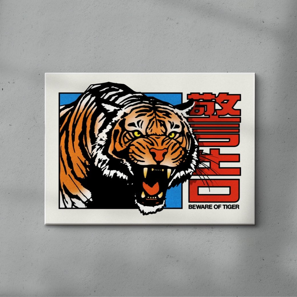 Beware of Tiger contemporary wall art print by Othman Zougam - sold by DROOL