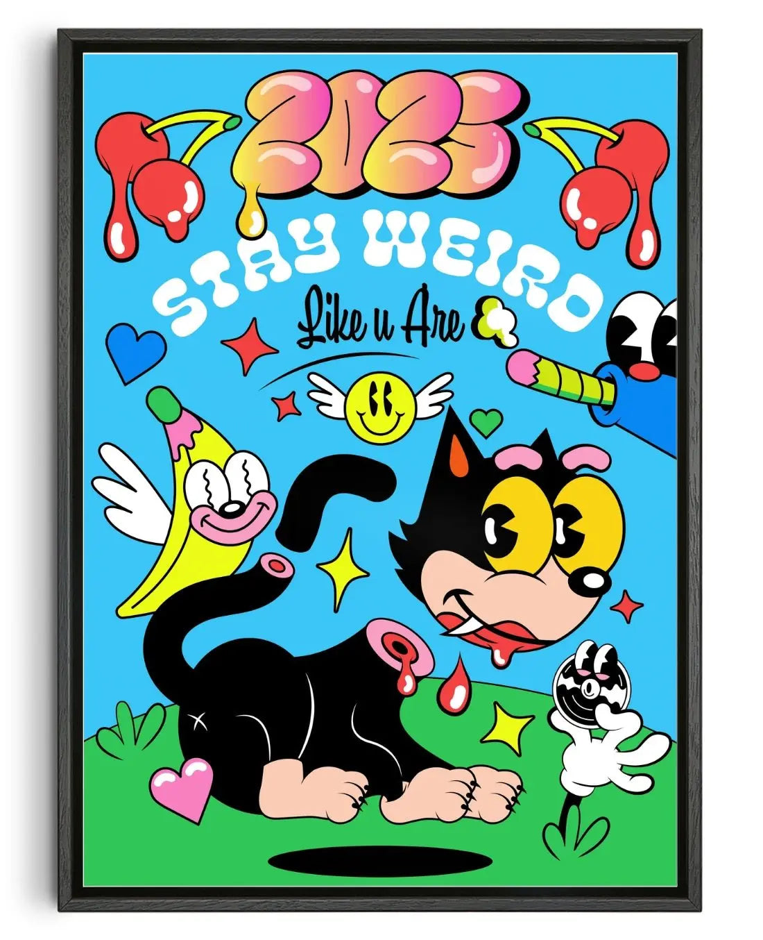 Stay weird 2 contemporary wall art print by Ovcharka - sold by DROOL
