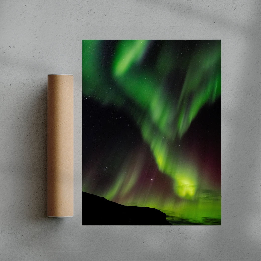 Green Aurora contemporary wall art print by Steven Piper - sold by DROOL