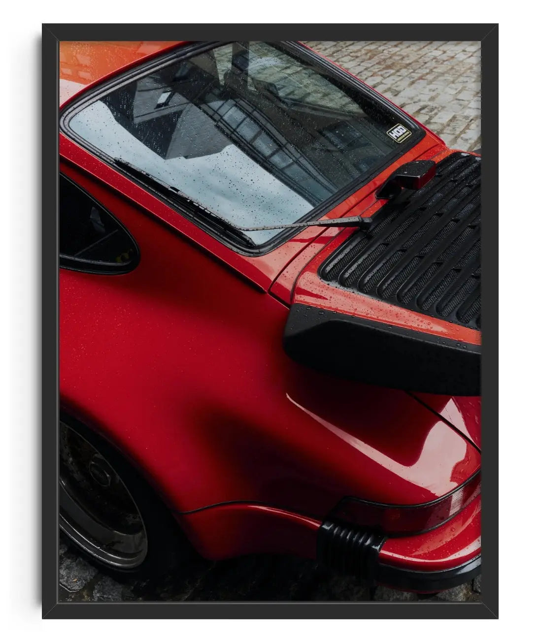 Porsche on cobbles 2 contemporary wall art print by Jonathan Elyea - sold by DROOL