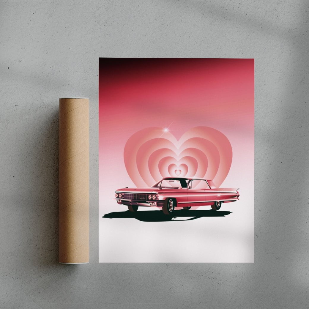 Pink Ride contemporary wall art print by Paulina Almira - sold by DROOL