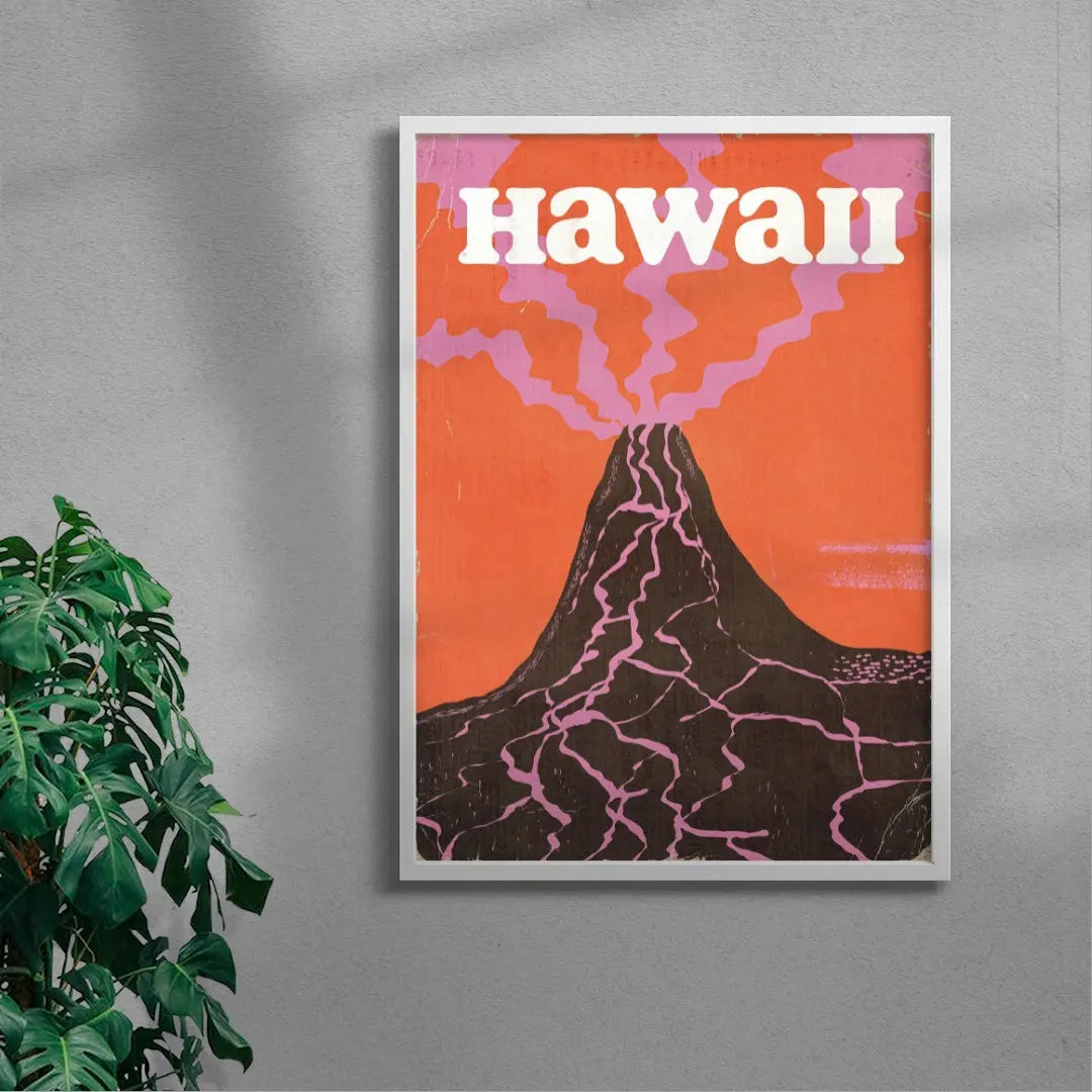 Retro Hawaii Volcano