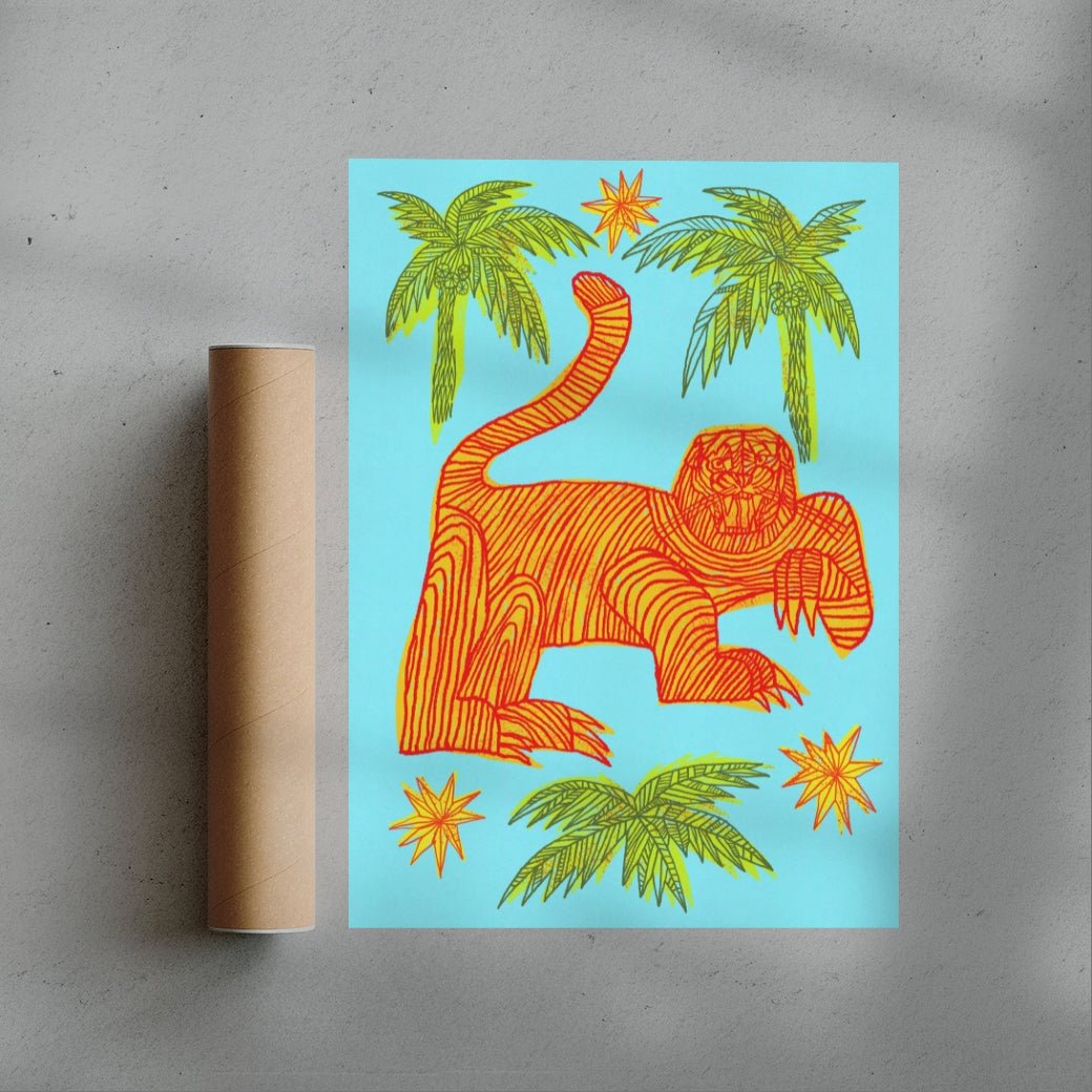 Le Tigre contemporary wall art print by Kwonny - sold by DROOL
