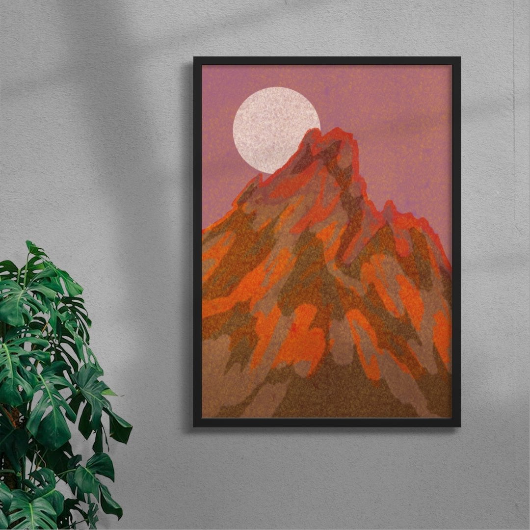 Red Mountain contemporary wall art print by Lily Kong - sold by DROOL