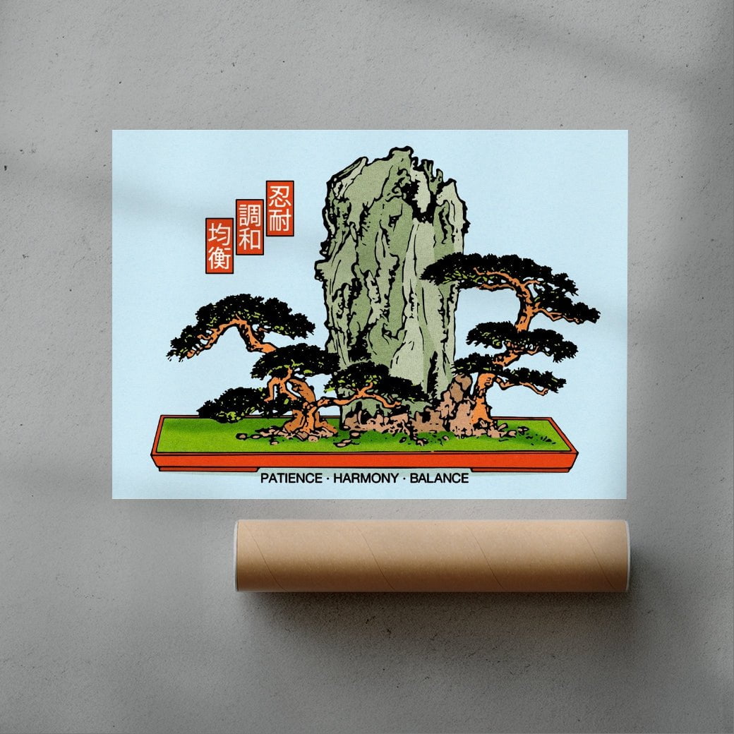 Patience, Harmony, Balance contemporary wall art print by Othman Zougam - sold by DROOL