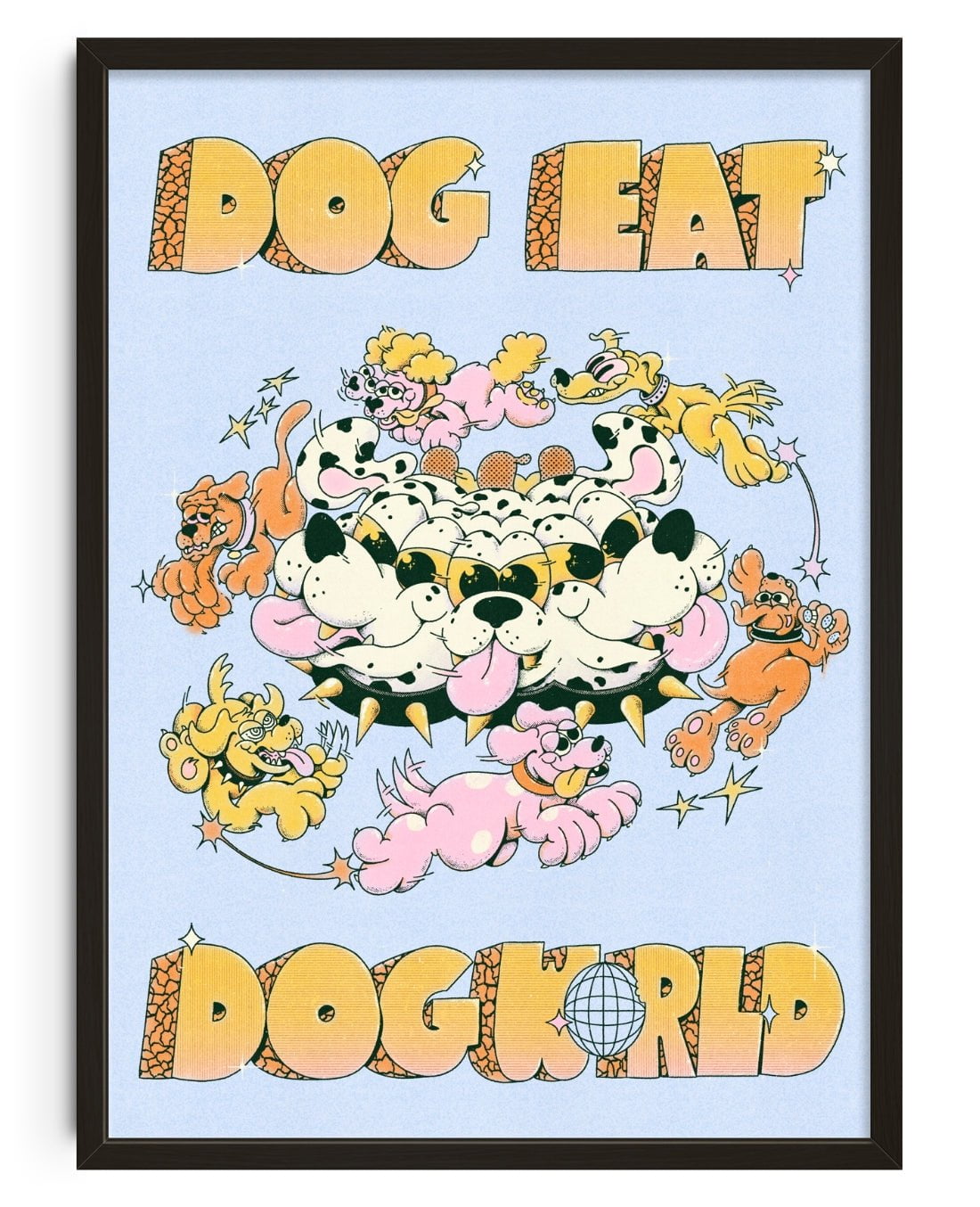 Dog Eat Dog World contemporary wall art print by My Sunbeam - sold by DROOL