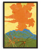 Cargar imagen en el visor de la galería, Orange Volcano contemporary wall art print by Lily Kong - sold by DROOL