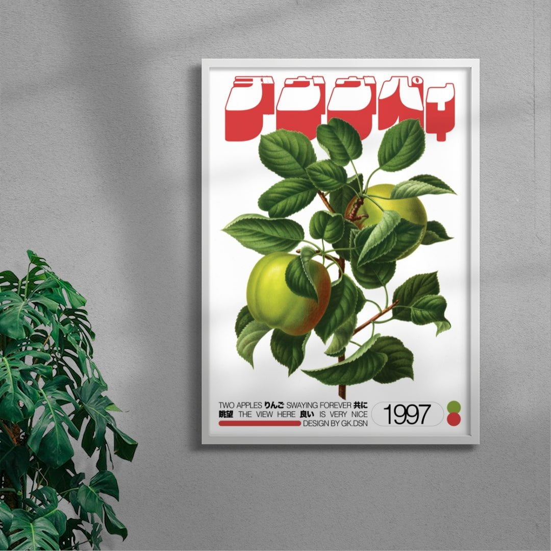 Two Apples contemporary wall art print by George Kempster - sold by DROOL