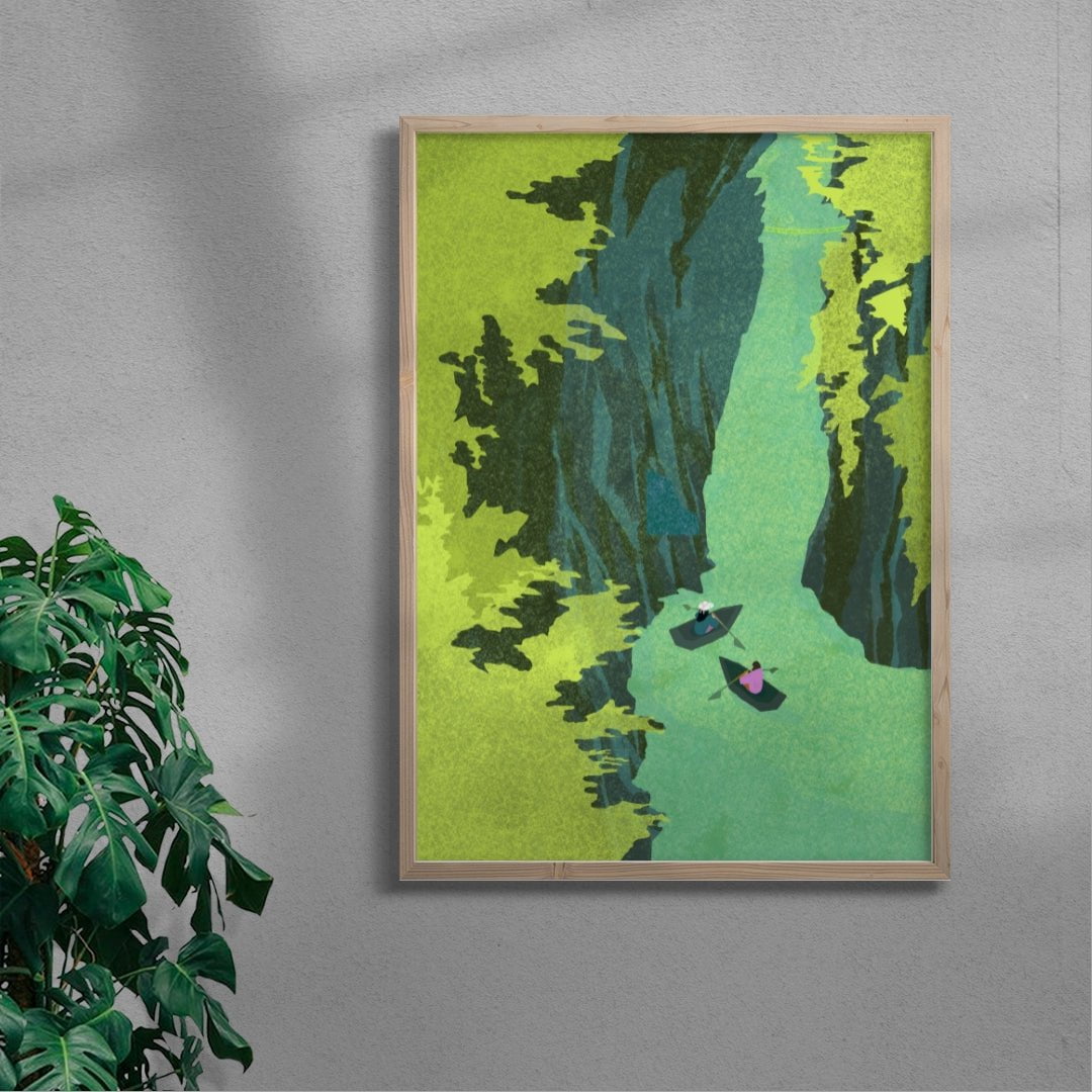 Takachiho Gorge contemporary wall art print by Lily Kong - sold by DROOL