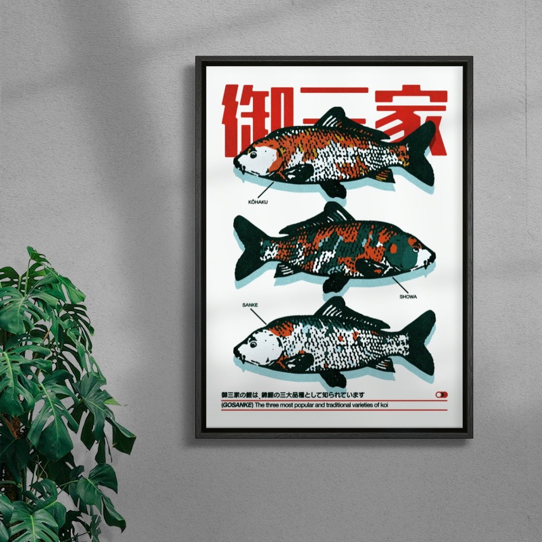 Gosanke contemporary wall art print by Othman Zougam - sold by DROOL