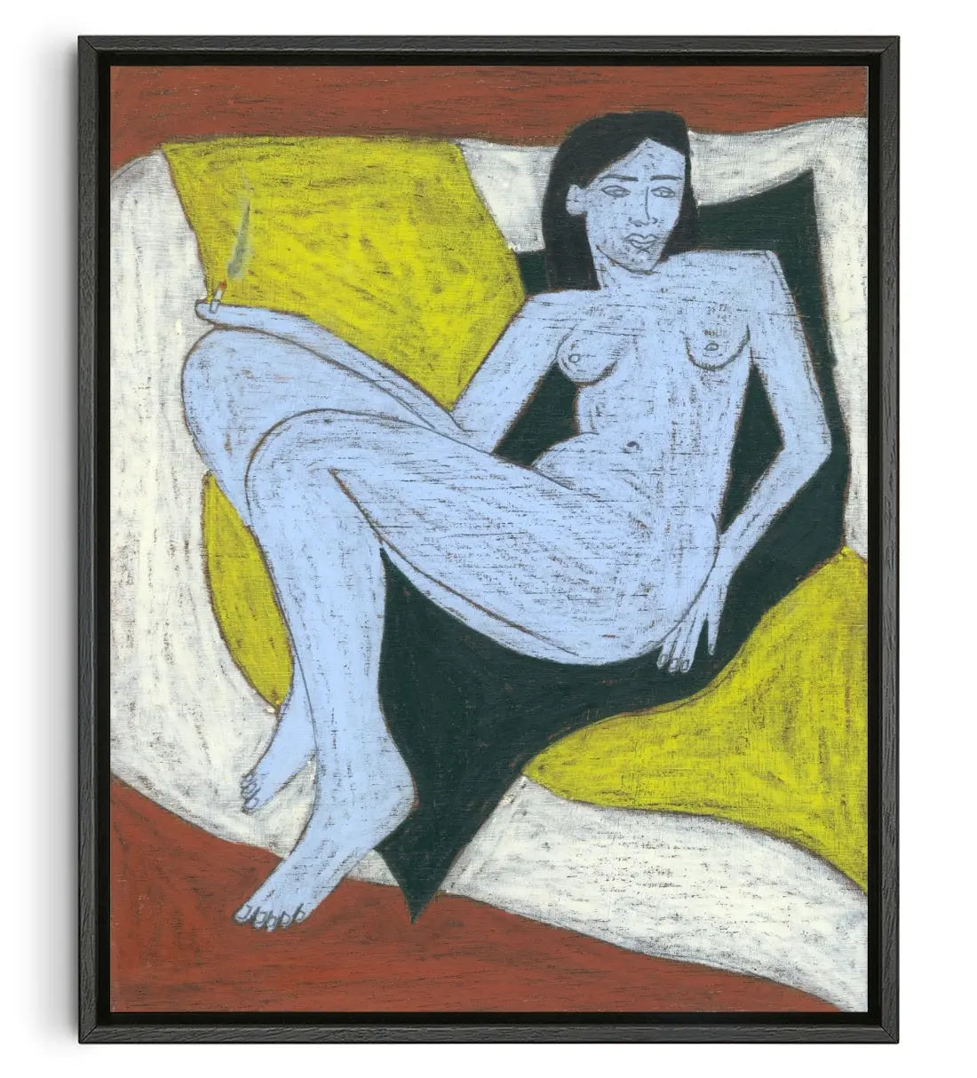 Blue Nude contemporary canvas print by Lottie Burns - sold by DROOL