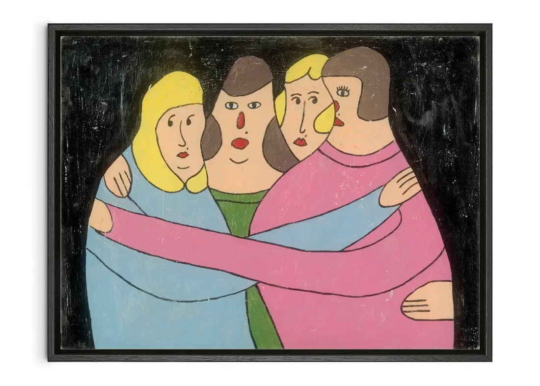 Huddle contemporary canvas print by Joseph Carway (thinkitsover) - sold by DROOL