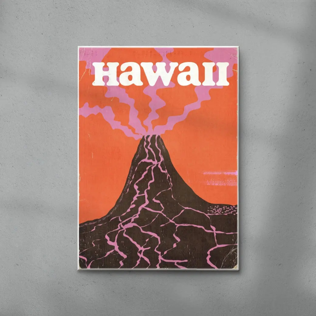 Retro Hawaii Volcano