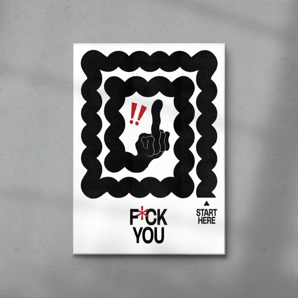 F U contemporary wall art print by Alexander Khabbazi - sold by DROOL