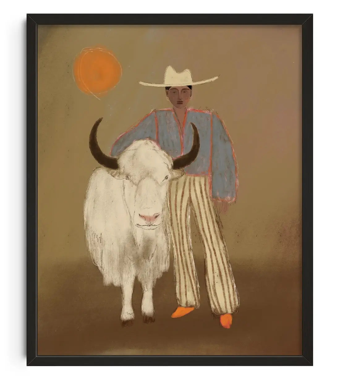 Cow And Girl  contemporary art print by Studio Vreeken - sold by DROOL