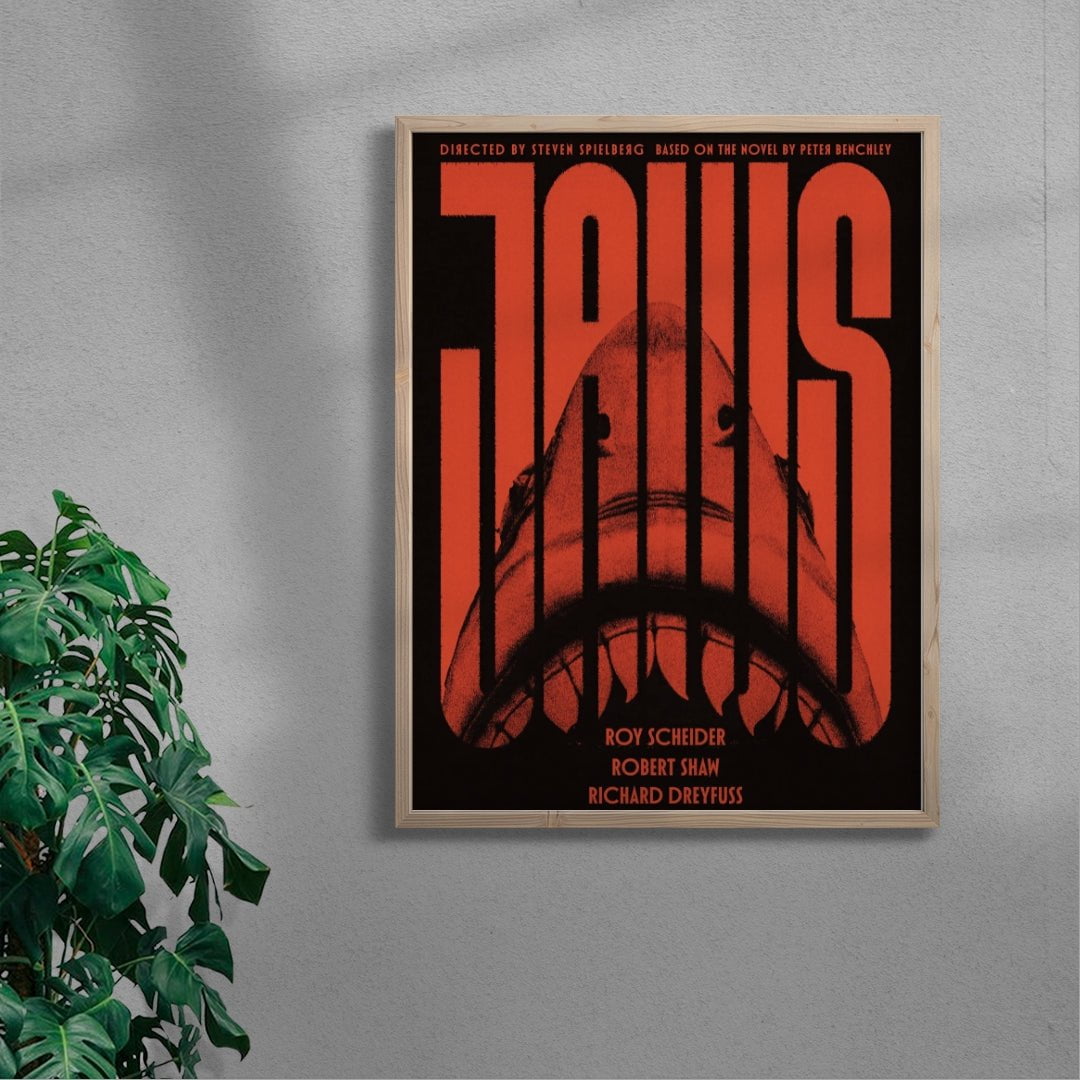 JAWS contemporary wall art print by Justyna Frąckiewicz - sold by DROOL