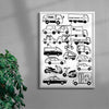 JAPANESE CARS contemporary wall art print by Max Blackmore - sold by DROOL