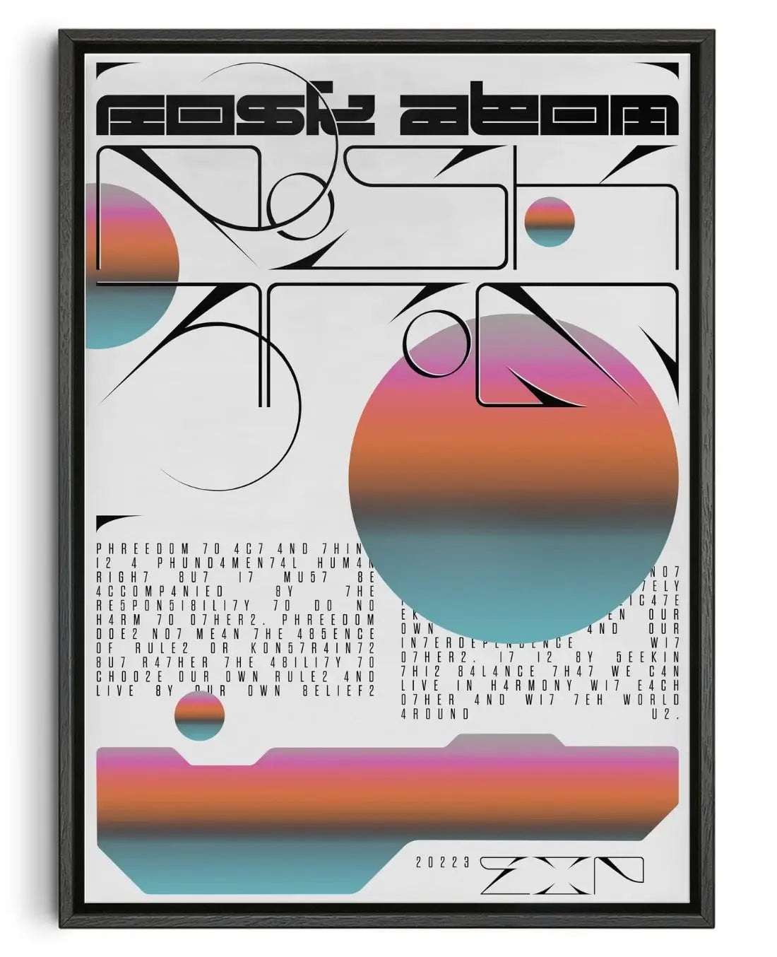 Rosk Atom contemporary wall art print by Jules Bigot - sold by DROOL