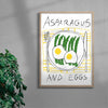 Asparagus & Eggs contemporary wall art print by DROOL Collective - sold by DROOL