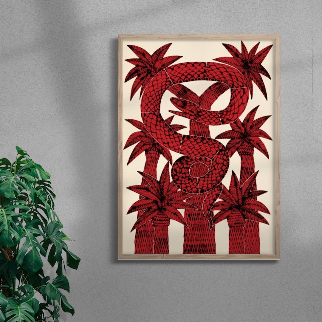 Snake In Trees contemporary wall art print by Kwonny - sold by DROOL