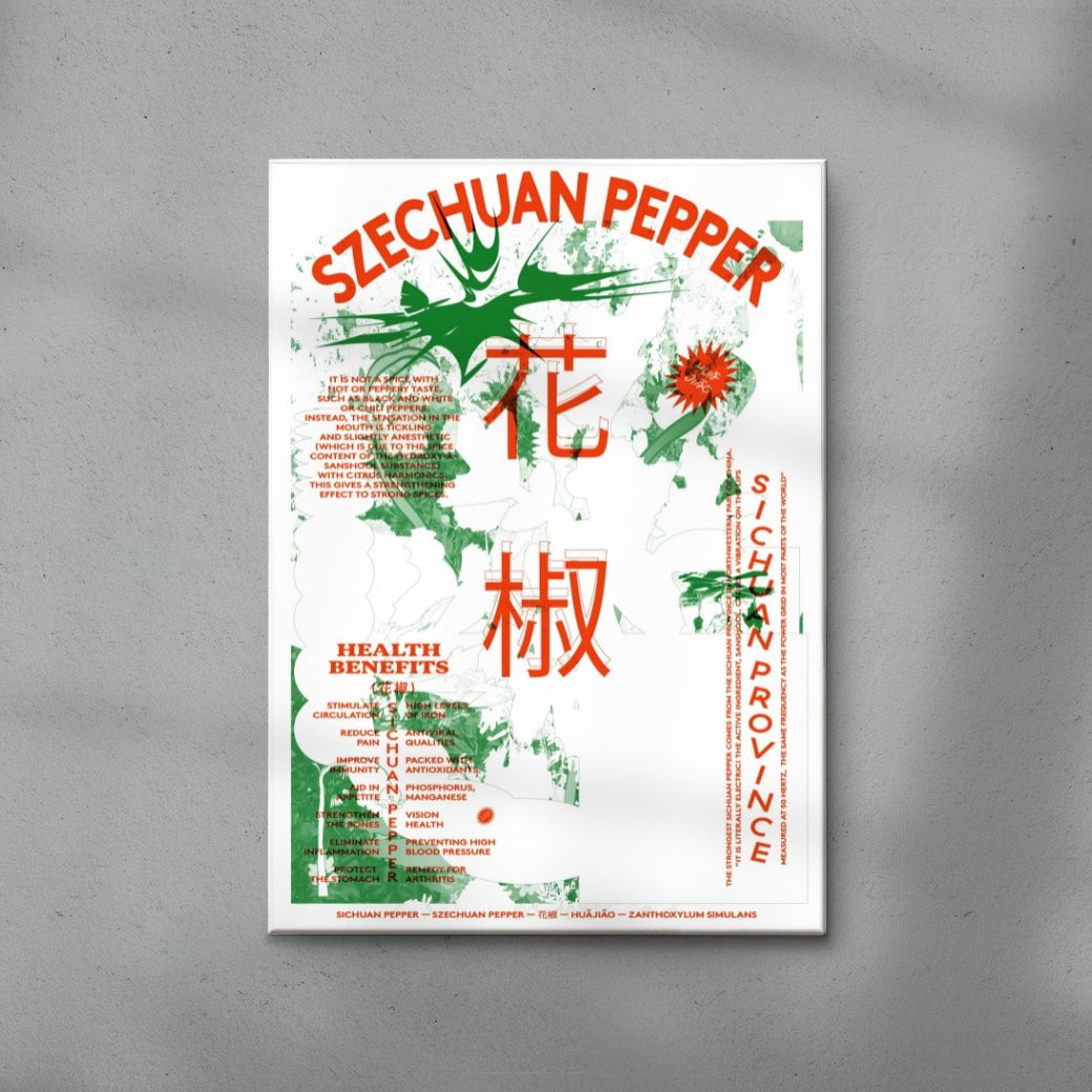 Szechuan Pepper contemporary wall art print by Studio Trikken - sold by DROOL