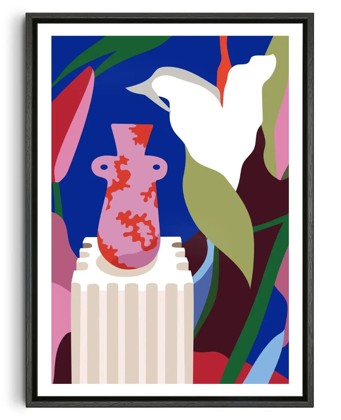 Lily Vase contemporary wall art print by Kim Van Vuuren - sold by DROOL