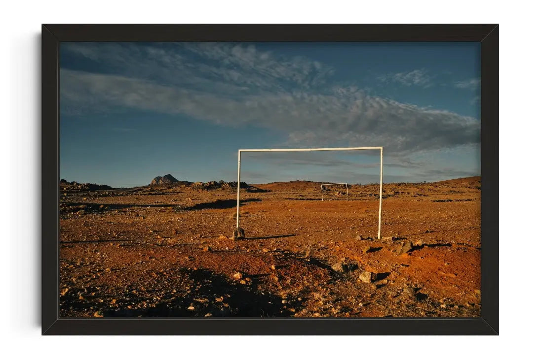 Desert Goalposts contemporary wall art print by Korbinian Grad - sold by DROOL