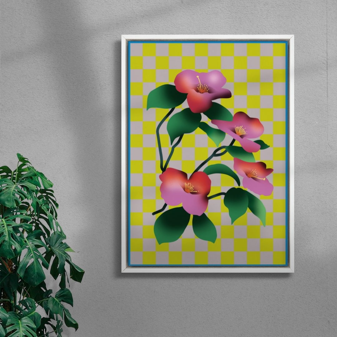 Japanese Flowers (3) contemporary canvas art print by Will Da Costa - sold by DROOL